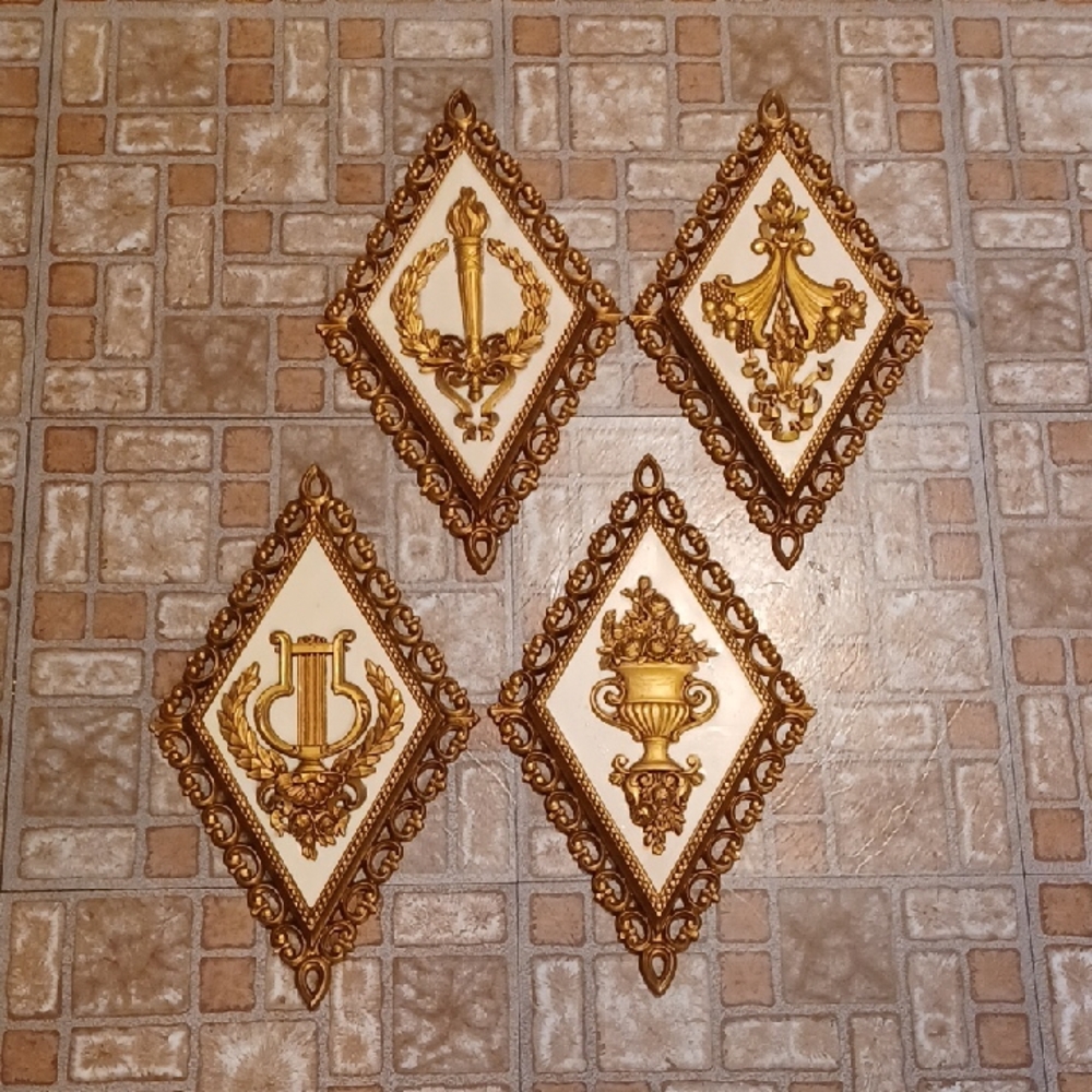 Elegant Gold and Cream Wall Plaques Made In The USA By Dart